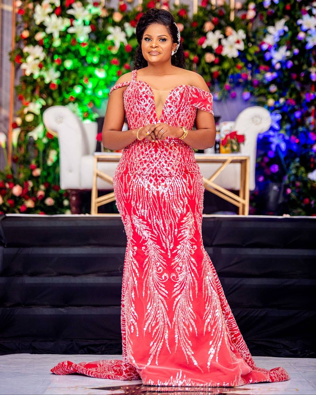Plus Size 2022 Arabic Aso Ebi Red Sparkly Mermaid Prom Dresses Sequined Lace Evening Formal Party Second Reception Birthday Engagement Gowns Dress ZJ2