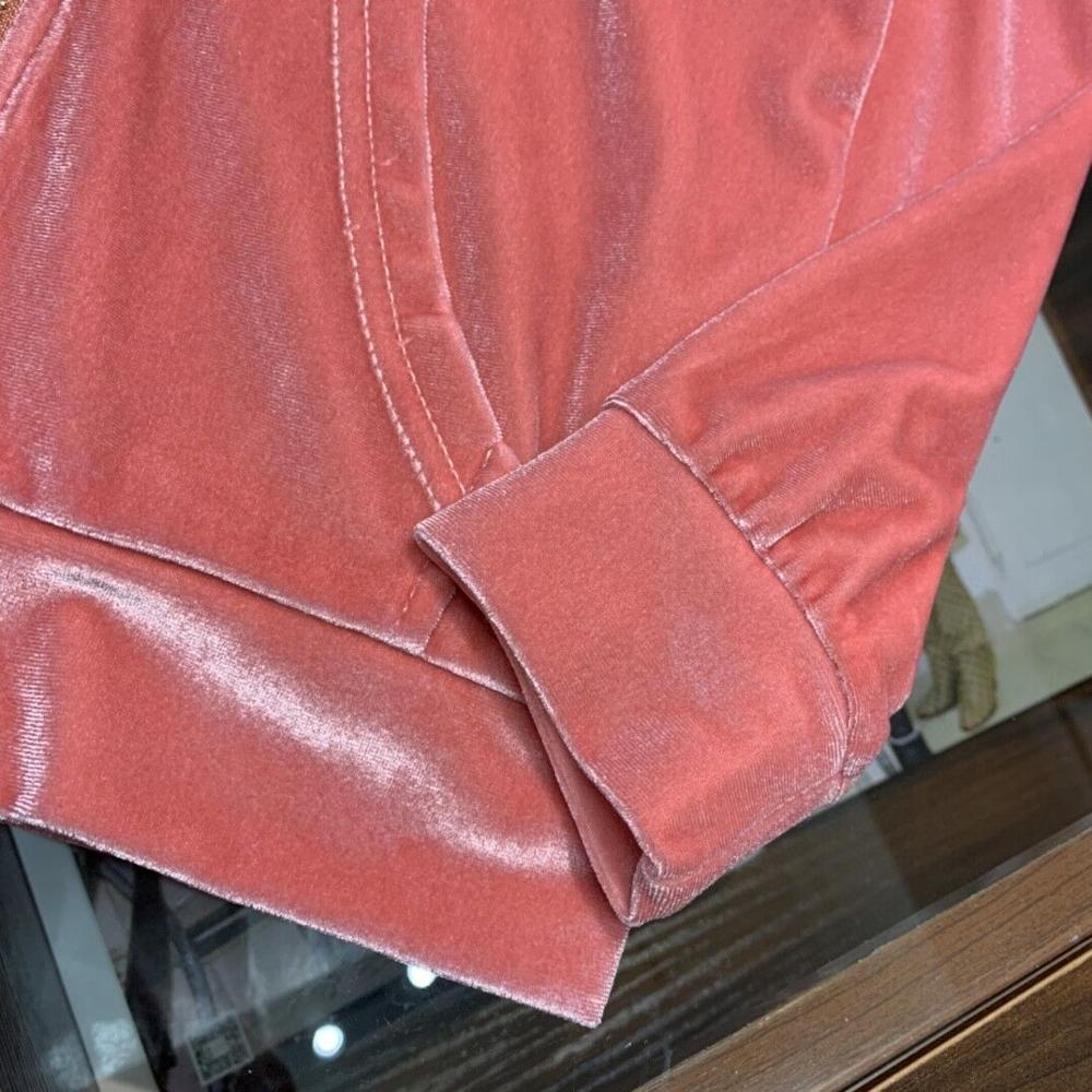 7159 Top brand children's Pink leisure sports suit color diamond decorative velvet clothing home cardigan with hat 3-10 years ol Y1117