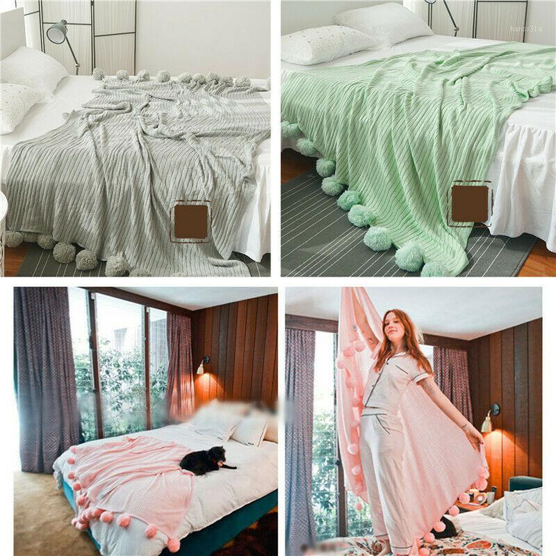 Throw Blanket for Bed Sofa Home Sofa Bed Super Soft Cotton Warm Pink Blanket + Ball Decorative Throw Air Conditioning1
Throw Blanket for Bed Sofa Home Sofa Bed Super Soft Cotton Warm Pink Blanket + Ball Decorative Throw Air Conditioning1