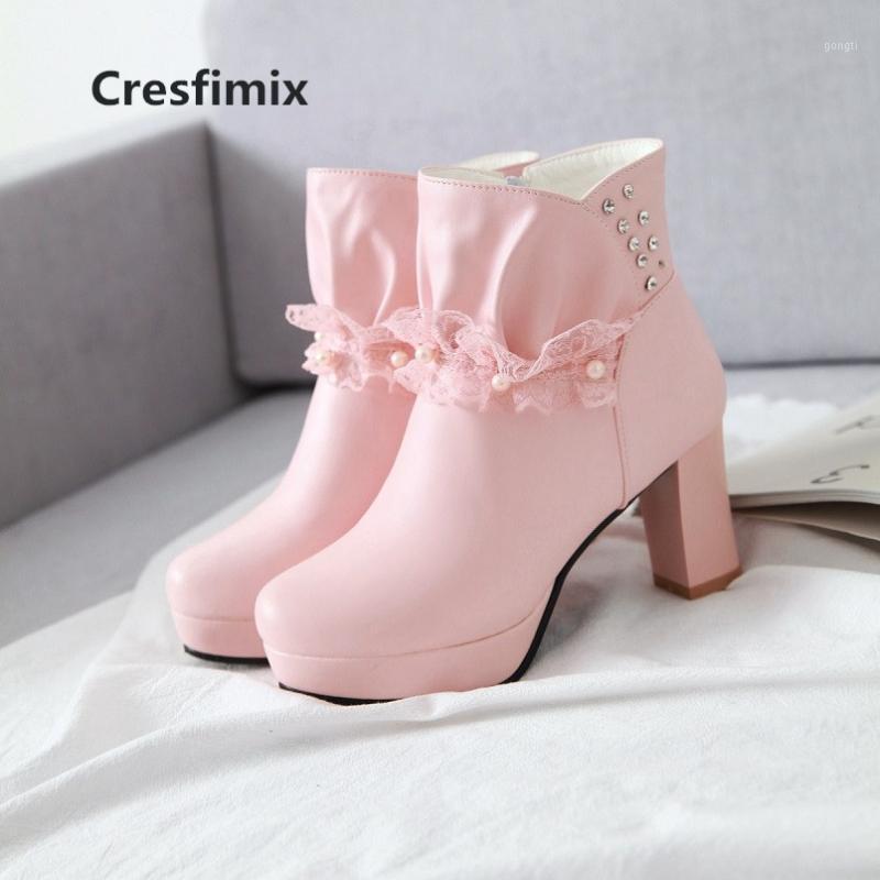 Cresfimix bottes femmes women fashion sweet high quality pink pu leather high heel boots lady casual street boots c32341
Cresfimix bottes femmes women fashion sweet high quality pink pu leather high heel boots lady casual street boots c32341