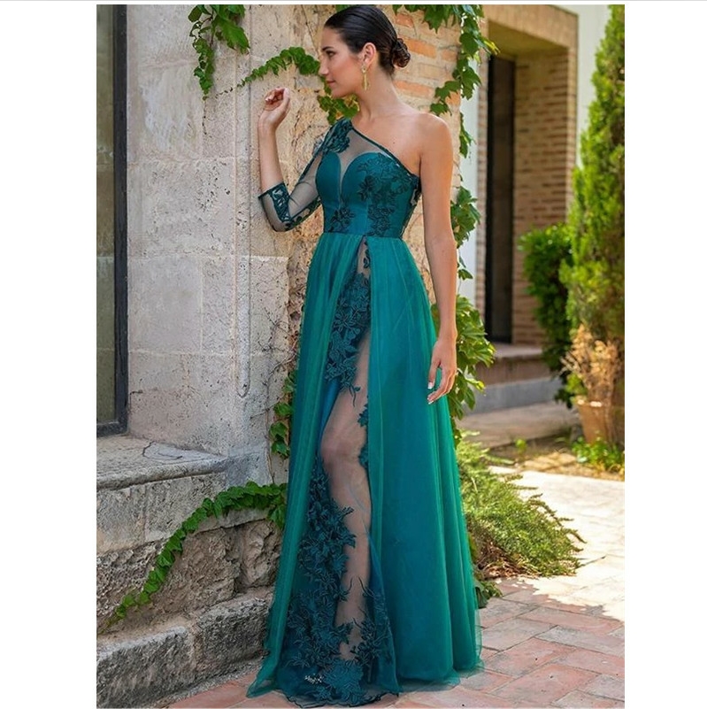 Blue Bridesmaid Dresses Chiffon One Shoulder Ruched Floor Length African Maid of Honor Gown Plus Size Prom Gowns