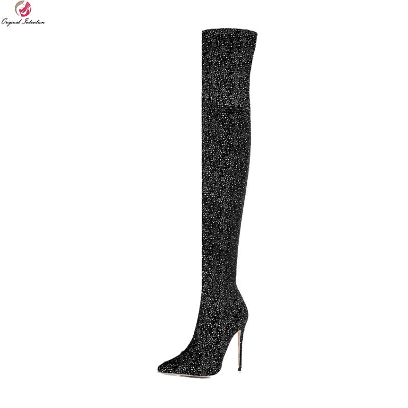 Original Intention Super Stylish Women Over-the-Knee Boots Pointed Toe Thin High Heels Boots Black Shoes Woman Plus Size 3-10.5, Ef0432
Original Intention Super Stylish Women Over-the-Knee Boots Pointed Toe Thin High Heels Boots Black Shoes Woman Plus Size 3-10.5, Ef0432