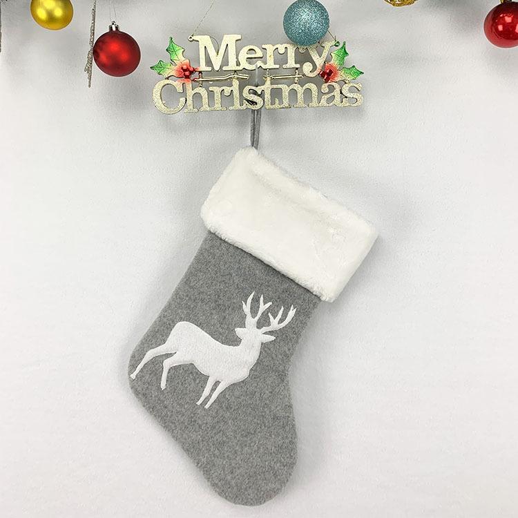 Christmas Stockings Holder Tree Ornaments Deer Sacks Xmas Gift Bags Presents Kids Decorations Wall Art Socks Stuffers Home Room