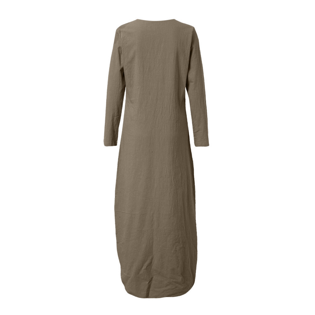 Printed Full Sleeve V-neck Long Dress Autumn Baggy Kaftan Casual Loose Dresses Women Fashion Streetwear Dress Vestidos 200928