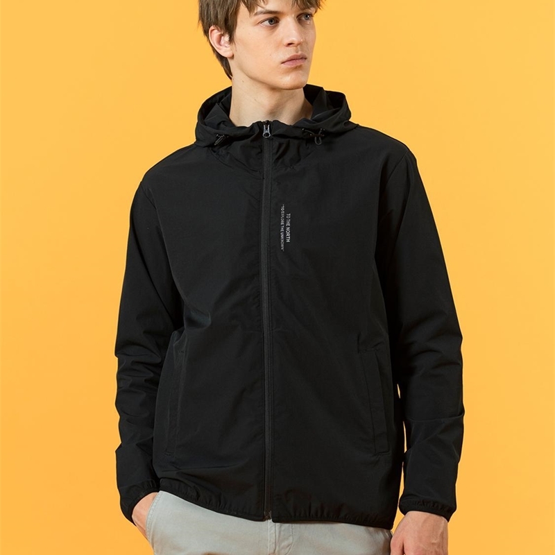 SIMWOOD Autumn new thin jacket men hooded fashion jackets letter print windbreaker high quality outerwear coats SJ130435 201119