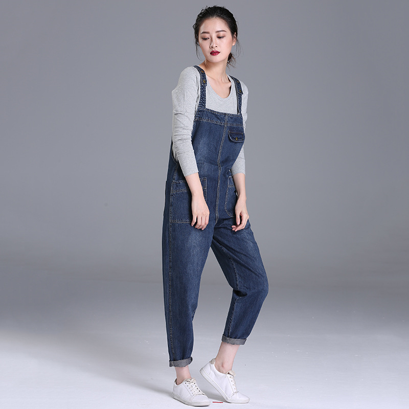 Fashion S-6xl Plus Size Women Denim Jumpsuit bib Pants Spring Summer bf Large Size Jeans Female Trousers Jumpsuit 5XL A231 T200509