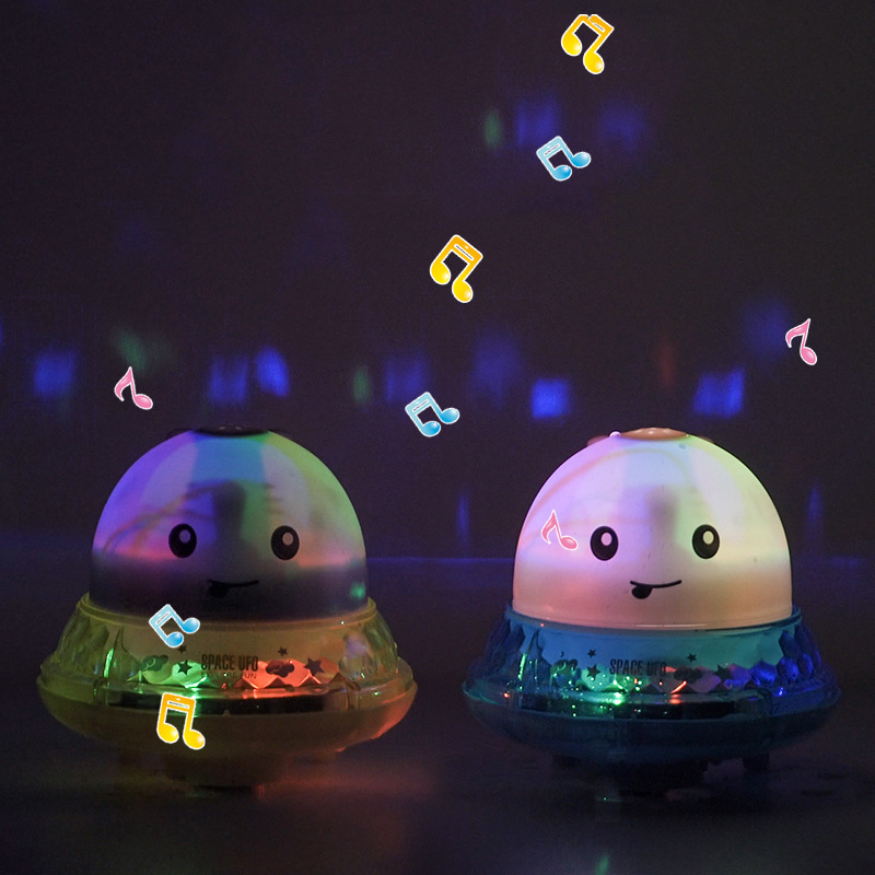 Infant Bath Toys Rotate Electric Induction Sprinkler Ball with Light Music Toys for Children Swimming LED Water Spray Ball Toys LJ201019