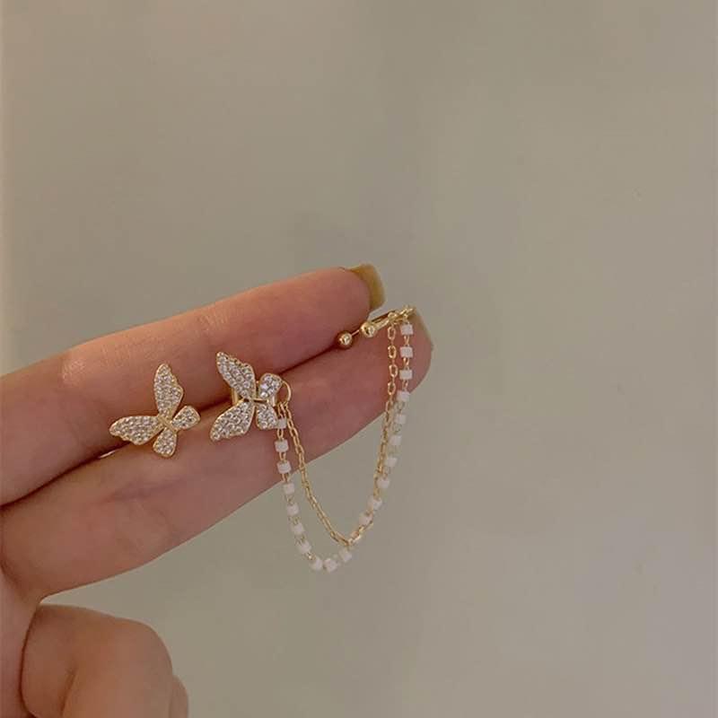 Stud Korean Version Of Elegant And Lovely Rhinestone Butterfly Earrings Women Girls Fashion Metal Chain Round Jewelry
Stud Korean Version Of Elegant And Lovely Rhinestone Butterfly Earrings Women Girls Fashion Metal Chain Round Jewelry