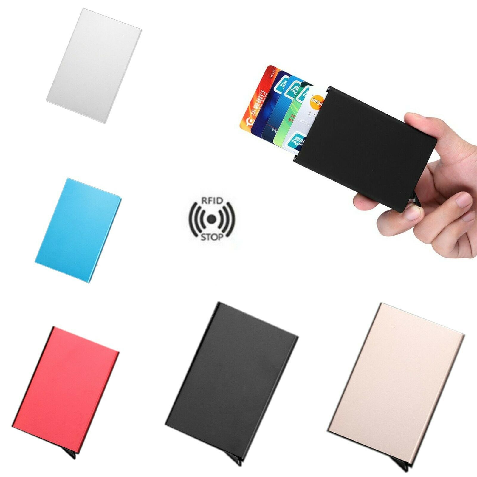 RFID Blocking Metal Wallet Mens Ladies Credit Cards Pop Up Money Carte Clip Box Thin Bank Card Package Purse Antimagnetic, Brown;gray
RFID Blocking Metal Wallet Mens Ladies Credit Cards Pop Up Money Carte Clip Box Thin Bank Card Package Purse Antimagnetic, Brown;gray