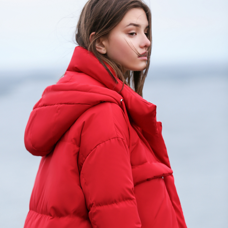 Amii Minimalist Women Long Down Jackets Winter Causal Soild Pockets Thick Warm White Duck Down Female Hooded Down Coat 11840275 201019