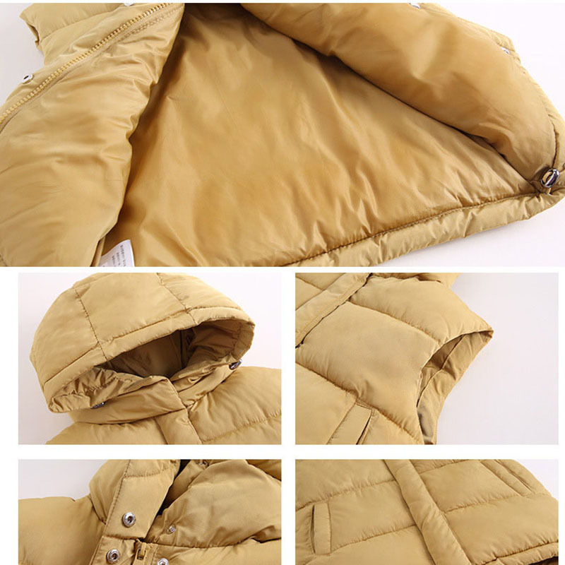 3-12Y Kids Vest Winter Children Down Cotton Cardigan Boy Sleeveless Jacket Baby Warm Clothes Zipper Hooded Coats Girls Outerwear LJ201125