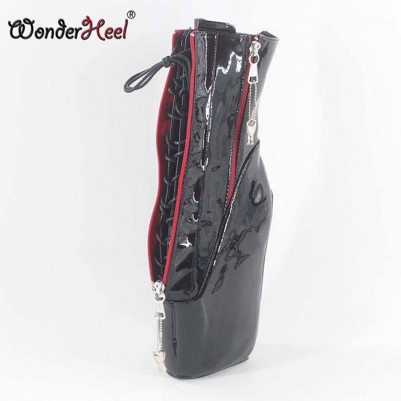 Wonderheel new super high heel 7" wedges heel double locked zipper black patent sexy fetish inner lace up ankle ballet boots1, Purple shiny
Wonderheel new super high heel 7" wedges heel double locked zipper black patent sexy fetish inner lace up ankle ballet boots1, Purple shiny