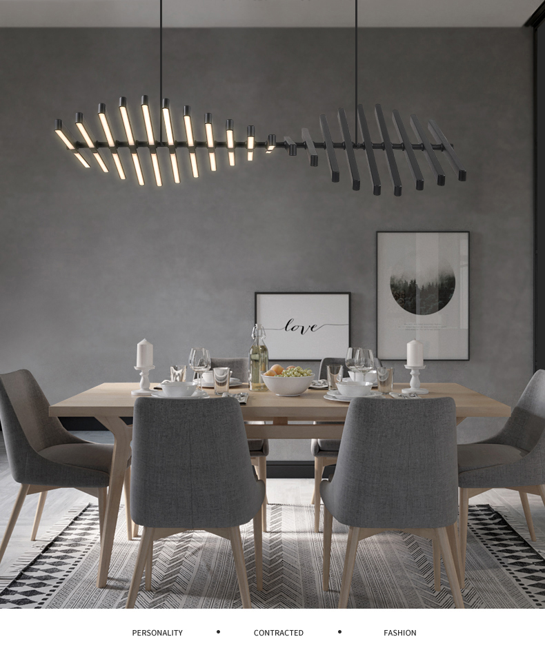 Nordic Living Room LED Chandelier lighting Fishbone Designer Dining room Hanging Lights Modern Novelty Office Pendant Lamp
Nordic Living Room LED Chandelier lighting Fishbone Designer Dining room Hanging Lights Modern Novelty Office Pendant Lamp