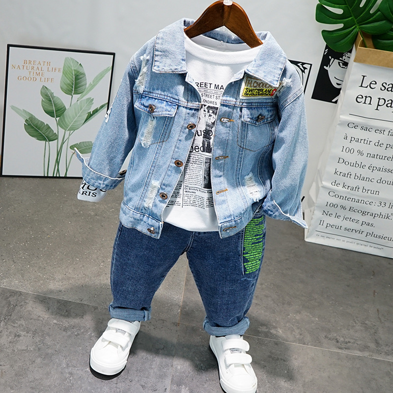 2020 Spring and Autumn New Products BOY'S Fashion Jeans Coat Base ShirtX1019