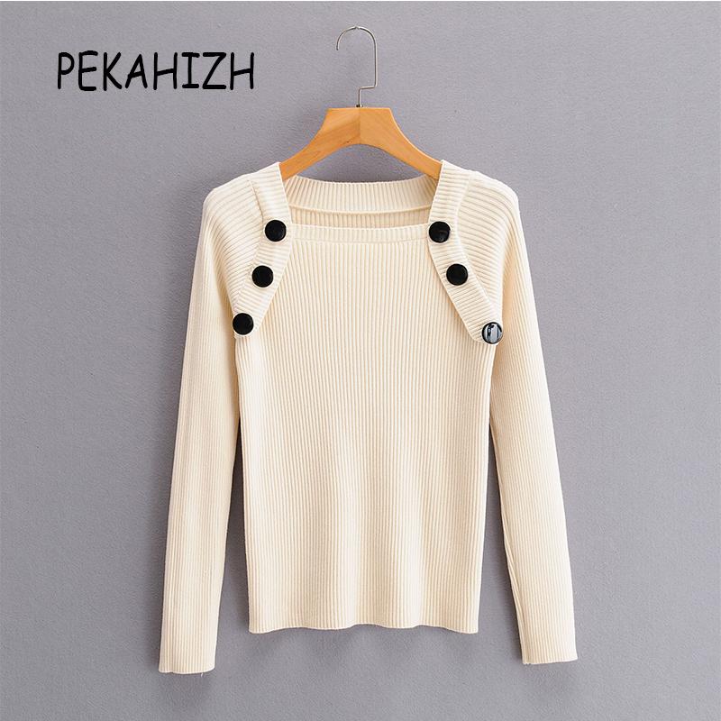 Winter Clothing Fashion Slim Long Sleeve Button Knitted Sweater Casual Loose Chic Warm Pullover Famale Office Work Chic Top 2020, Beige
Winter Clothing Fashion Slim Long Sleeve Button Knitted Sweater Casual Loose Chic Warm Pullover Famale Office Work Chic Top 2020, Beige