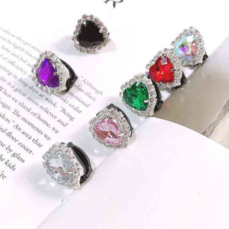 Shoes Accessories Shiny Rhinestones Buckle Shoelaces Decoration Pearl Love Kids Women Shoe Charms Design 220301