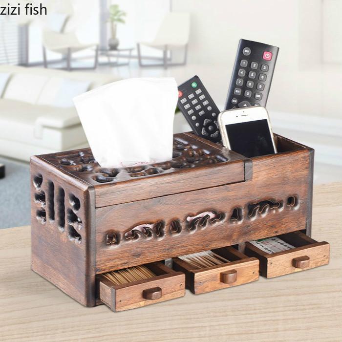 Vintage Solid Wood Drawer Type Desktop Remote Control Storage Box Wooden Multi-function Tissue Box and Paper Tissue
Vintage Solid Wood Drawer Type Desktop Remote Control Storage Box Wooden Multi-function Tissue Box and Paper Tissue