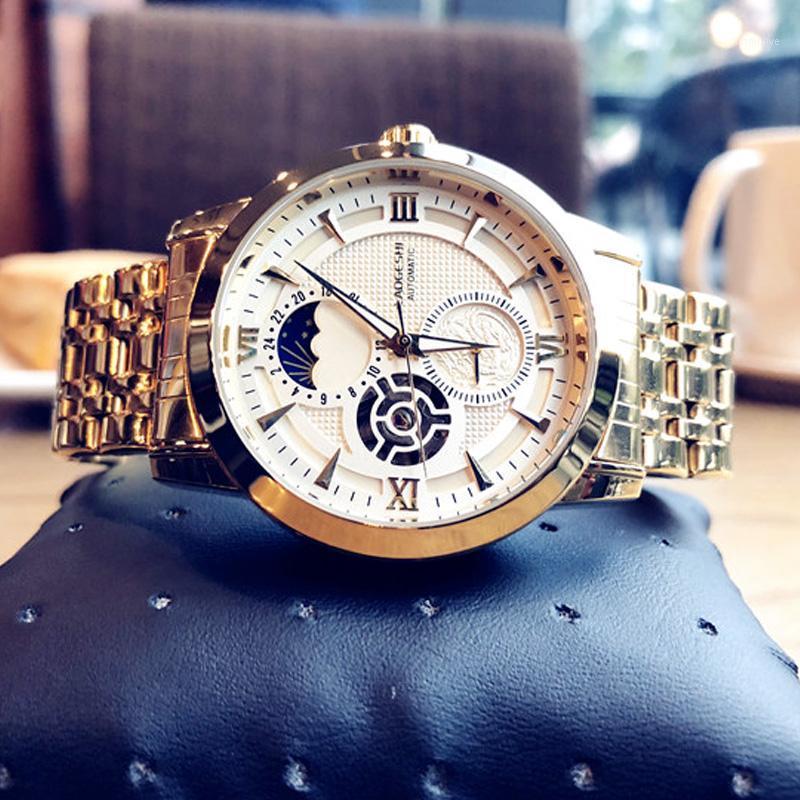 Watch Men's Automatic Mechanical Moon Phase Watches Waterproof Luminous Stainless Steel Tourbillon Wristwatch Hot1, White-01
Watch Men's Automatic Mechanical Moon Phase Watches Waterproof Luminous Stainless Steel Tourbillon Wristwatch Hot1, White-01