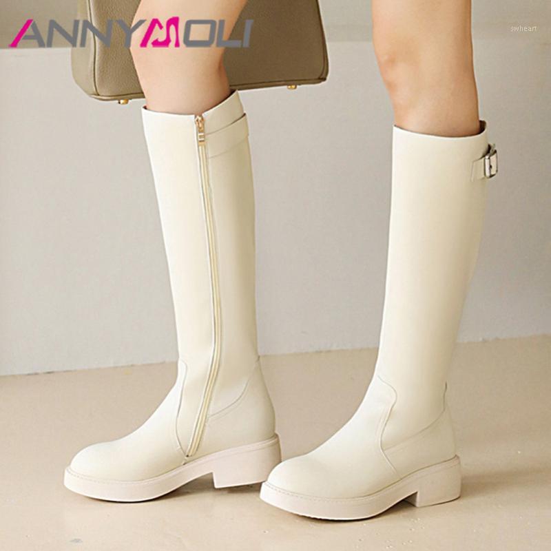 ANNYMOLI Riding Boots Woman Med Heel Knee High Boots Buckle Chunky Heel Long Zip Female Shoes Autumn Winter Beige Size 431
ANNYMOLI Riding Boots Woman Med Heel Knee High Boots Buckle Chunky Heel Long Zip Female Shoes Autumn Winter Beige Size 431