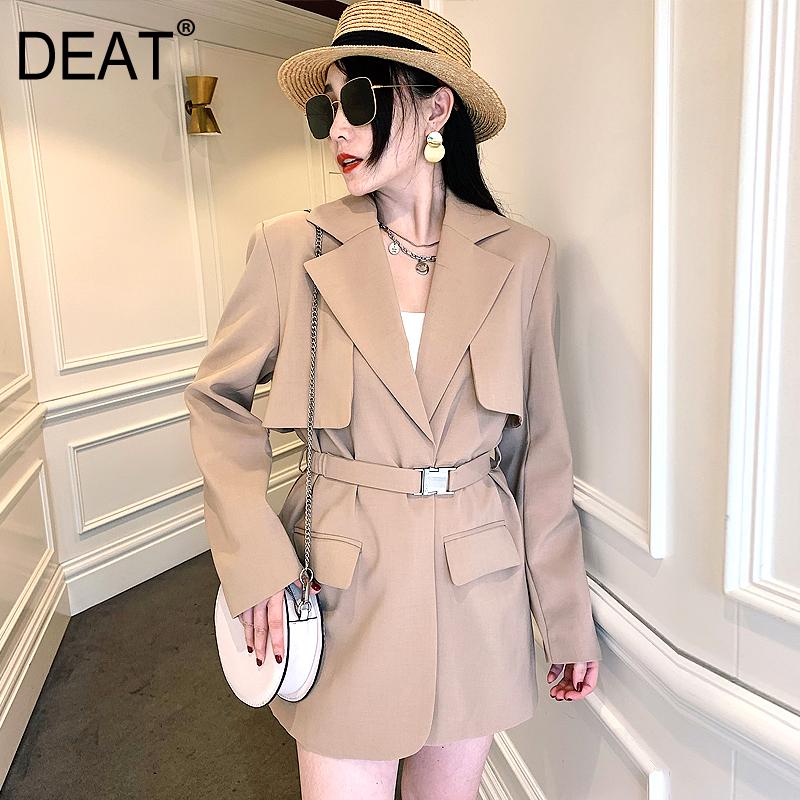 DEAT 2020 New Spring Autumn Fashion Casual Long Sleeve Solid Color Sashes Notched Patchwork Slim Blazer Coat Women SF197, Black
DEAT 2020 New Spring Autumn Fashion Casual Long Sleeve Solid Color Sashes Notched Patchwork Slim Blazer Coat Women SF197, Black