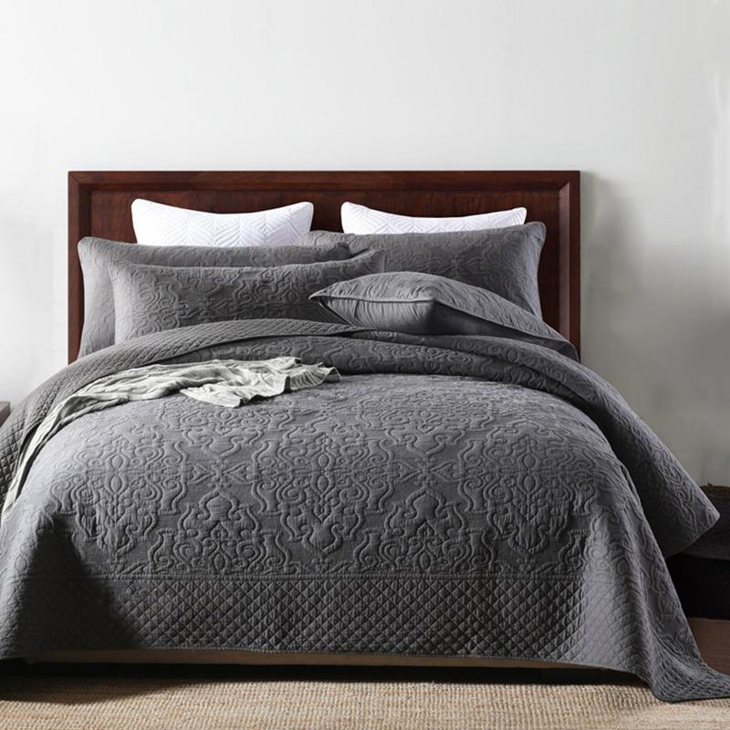 Gray Cotton Bedspreads Quilt Set 3PCS Coverlet Solid Embroidered Bed Cover Pillowcase Queen Size Summer Blanket
Gray Cotton Bedspreads Quilt Set 3PCS Coverlet Solid Embroidered Bed Cover Pillowcase Queen Size Summer Blanket