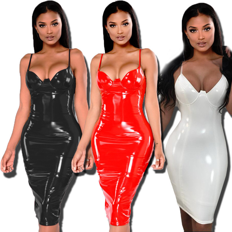Plus Size Dresses For Women 4XL 5XL 6XL Wetlook PU Dress Sexy Black Split Bodycon Party Club Leather Dresses Midi Vestidos Ddlg Y200418, White
Plus Size Dresses For Women 4XL 5XL 6XL Wetlook PU Dress Sexy Black Split Bodycon Party Club Leather Dresses Midi Vestidos Ddlg Y200418, White