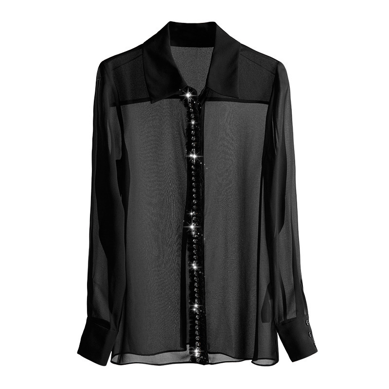 2020 Nail New Placket Decoration Perspective Long Sleeves Shirt S914 Thin Model Ywti, See chart
2020 Nail New Placket Decoration Perspective Long Sleeves Shirt S914 Thin Model Ywti, See chart