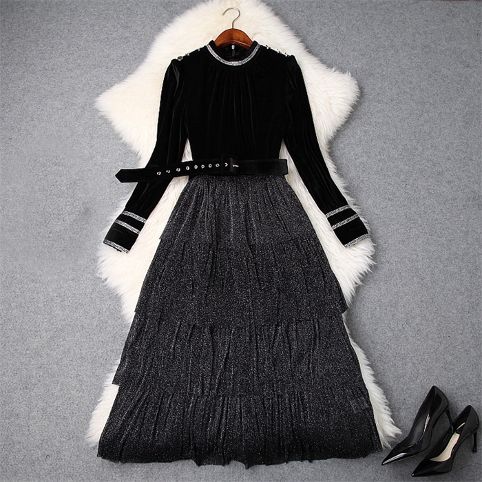 2019 Spring Luxury Long Sleeve Crew Neck Pure Color Mesh With Sash Glitter Mid-Calf One Piece Dress Fashion Casual Dresses LD15T9353, Multi
2019 Spring Luxury Long Sleeve Crew Neck Pure Color Mesh With Sash Glitter Mid-Calf One Piece Dress Fashion Casual Dresses LD15T9353, Multi