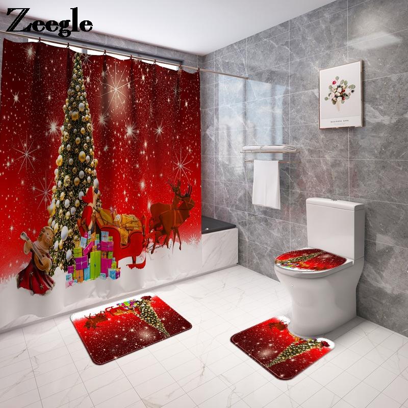 Christmas BathMat and Shower Curtain Set Anti Slip Toilet Seat Cover Mat Microfiber Bathroom Floor Mat Bath Foot
Christmas BathMat and Shower Curtain Set Anti Slip Toilet Seat Cover Mat Microfiber Bathroom Floor Mat Bath Foot