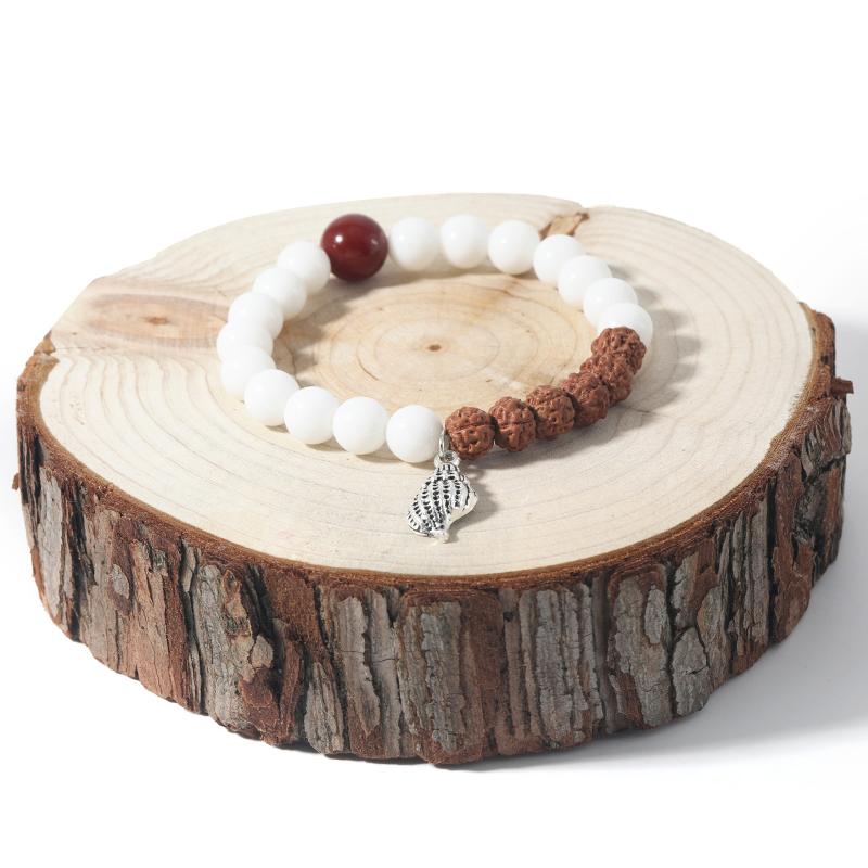 Rudraksha & White ClamMen's and Women's Elastic Rope Bracelet Charm Fashion Energy Bangle Shell Pendant Semi-Precious Jewelry
Rudraksha & White ClamMen's and Women's Elastic Rope Bracelet Charm Fashion Energy Bangle Shell Pendant Semi-Precious Jewelry