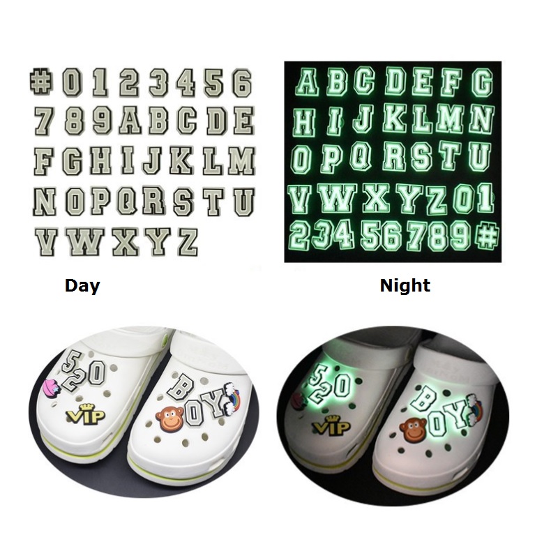 Cute letter PVC Shoe Charms Shoe Buckles Glow luminous Buckles Fit Bracelets Croc JIBZ Shoe accessories kids gift
Cute letter PVC Shoe Charms Shoe Buckles Glow luminous Buckles Fit Bracelets Croc JIBZ Shoe accessories kids gift