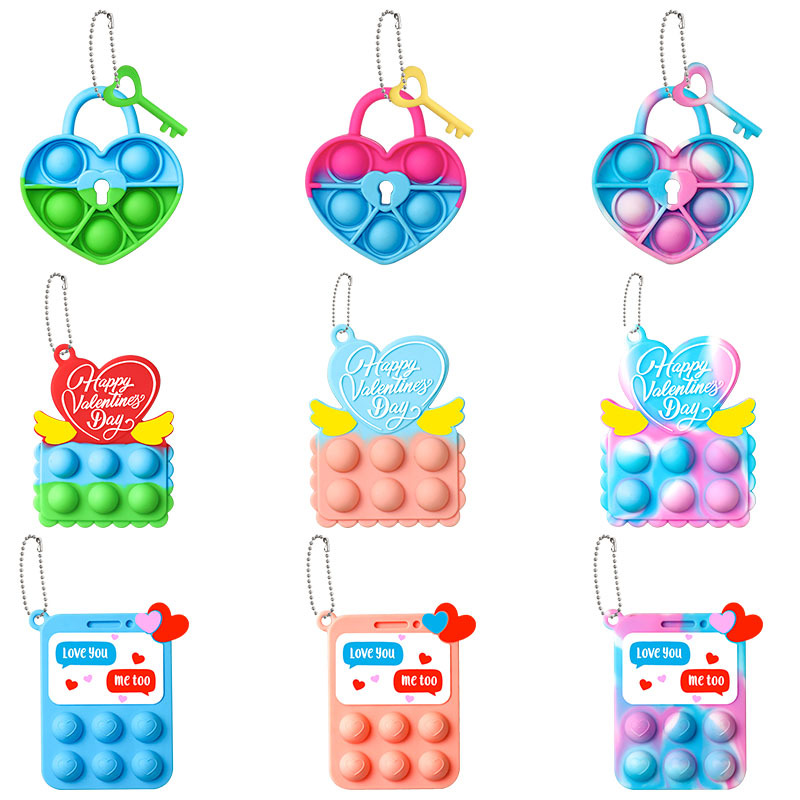 Puzzle Decompression Toys Finger Bubble Music Silicone Keychain Small Pendant Tidget Toy Valentine's Day Gift W6
Puzzle Decompression Toys Finger Bubble Music Silicone Keychain Small Pendant Tidget Toy Valentine's Day Gift W6