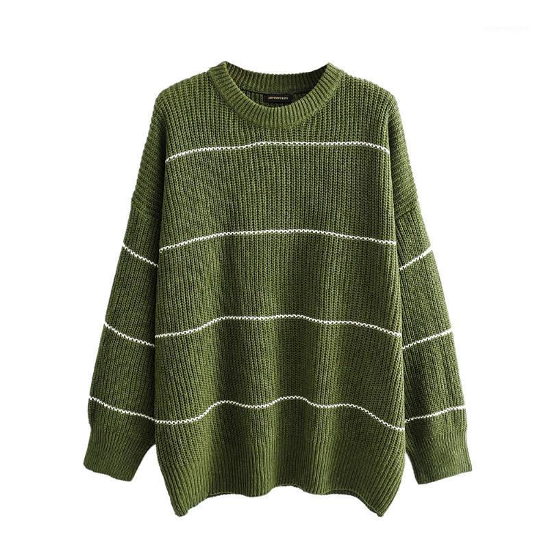 women's early spring 2020 new striped round neck loose Slouchy Pullover Sweater1, Green
women's early spring 2020 new striped round neck loose Slouchy Pullover Sweater1, Green