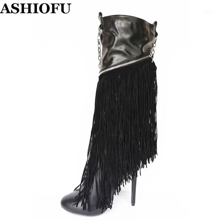 ASHIOFU New Style Handmade Ladies High Heels Boots Fringed&Tassels Chains Sexy Party Boots Night-club Evening Fashion Boot-Shoes1, As pic
ASHIOFU New Style Handmade Ladies High Heels Boots Fringed&Tassels Chains Sexy Party Boots Night-club Evening Fashion Boot-Shoes1, As pic