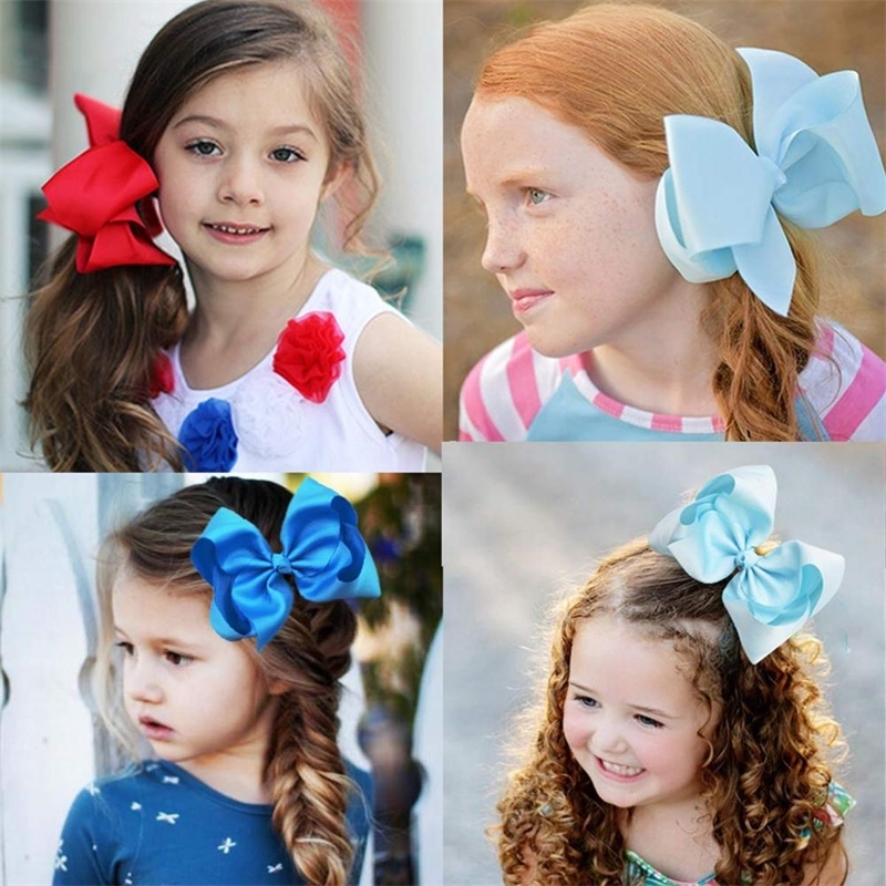 15PCS 8Inch Grosgrain Ribbon Bows Alligator Hair Clips Girls Large Big Hair Bows Clips Hair Accessories for Teens Kids Toddlers LJ201226