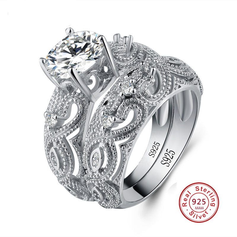 Valentine's Day Fashion Luxury Female Crystal White Zircon Sterling Silver Ring Wedding Bridal Sets Promise S925 Engagement Rings for Women
Valentine's Day Fashion Luxury Female Crystal White Zircon Sterling Silver Ring Wedding Bridal Sets Promise S925 Engagement Rings for Women