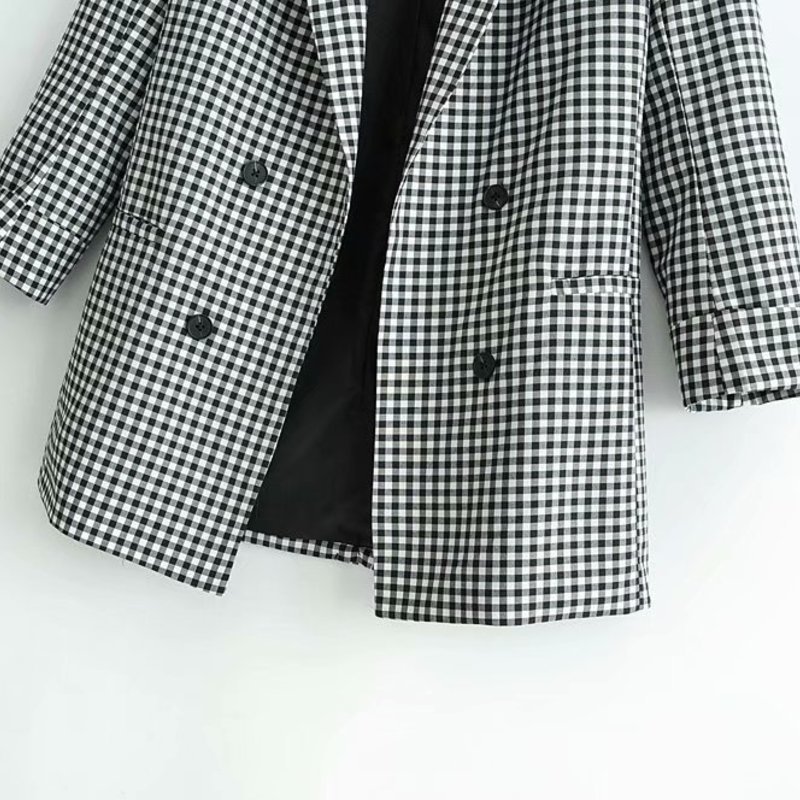 New arrival XQ9-60-9031 European and American fashionable black and white checked suit jacket 201126