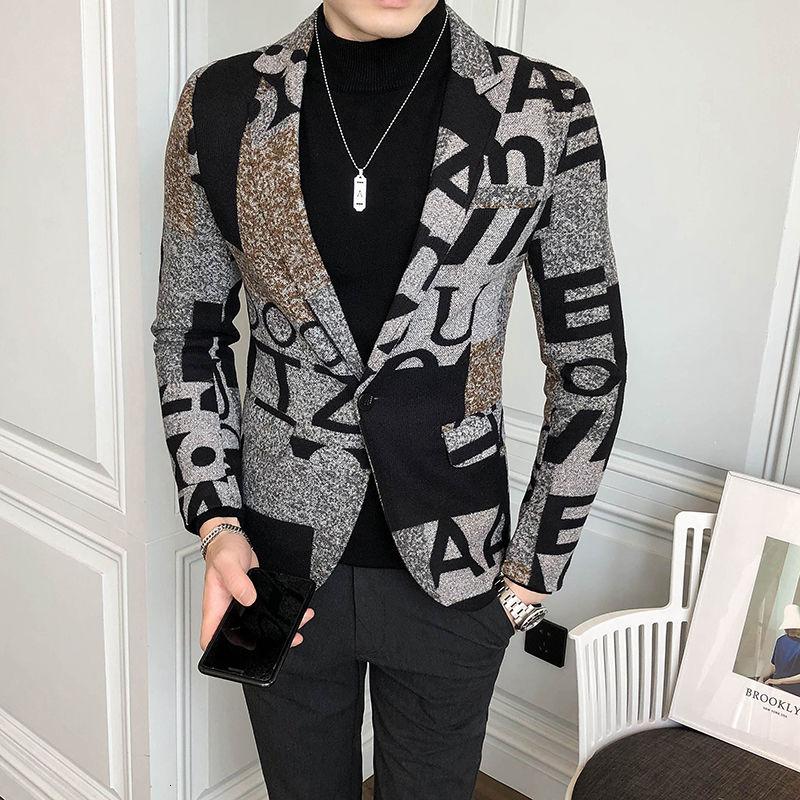 Big Letter Print WoolBlend Tweed Blazer Men 2020 Fall Winter Art Men Blazer Jacket Slim Fit Party Prom Club Pattern Homme, Blue
Big Letter Print WoolBlend Tweed Blazer Men 2020 Fall Winter Art Men Blazer Jacket Slim Fit Party Prom Club Pattern Homme, Blue