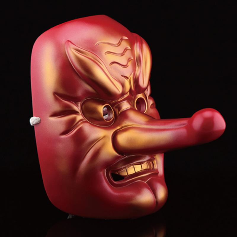 High Quility Red and Gold Resin Japanese Kabuki Tengu Mask Halloween Masquerade Prajna Buddhism Samurai Long Nose Hood RPA019
High Quility Red and Gold Resin Japanese Kabuki Tengu Mask Halloween Masquerade Prajna Buddhism Samurai Long Nose Hood RPA019