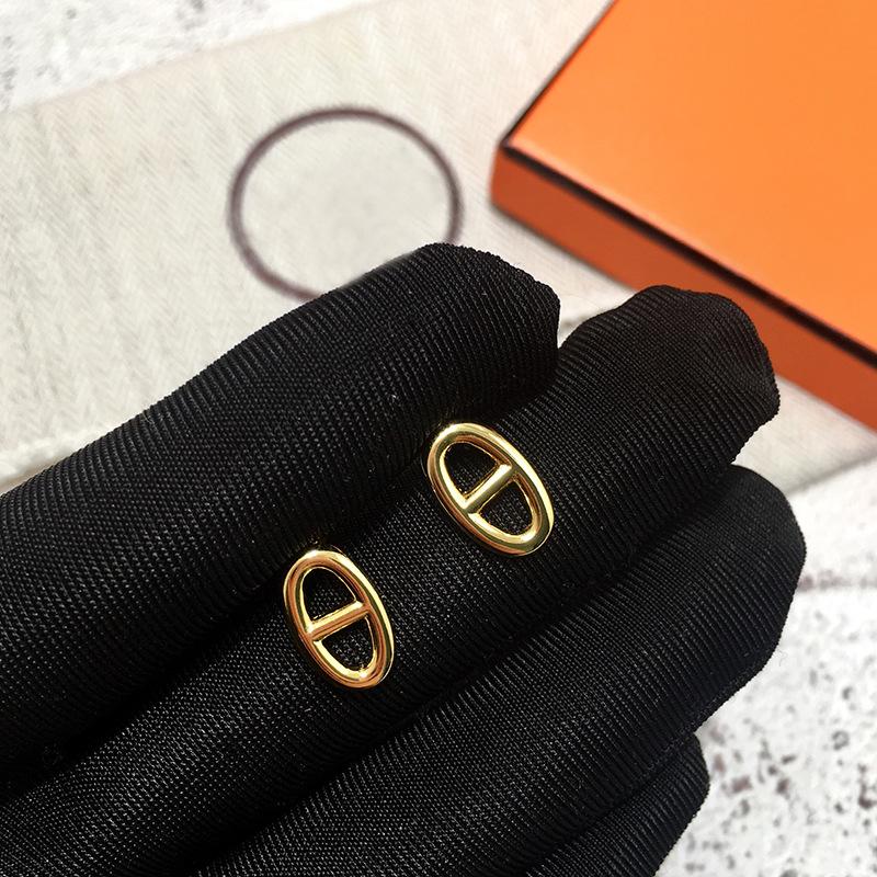 Stud Style Oval Shape Pig Nose Earring Rose Gold And Silver Color Small Earrings For Men Women1
