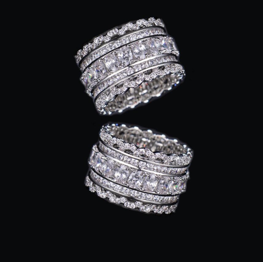 Elegant Victoria Sterg Sier Oval Cut Topaz CZ Dia Wedding Band Ring for Women