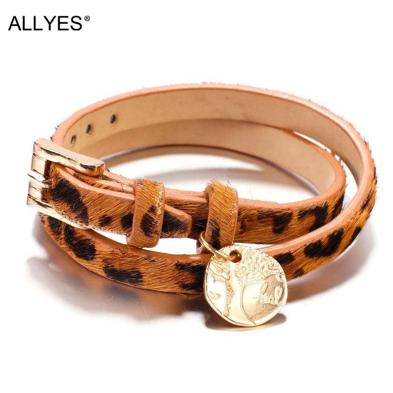 ALLYES Bohemian Tree of Life Charm Genuine Leather Bracelets for Women Fashion Brown Leopard Wrap Bracelet Female Jewelry
ALLYES Bohemian Tree of Life Charm Genuine Leather Bracelets for Women Fashion Brown Leopard Wrap Bracelet Female Jewelry