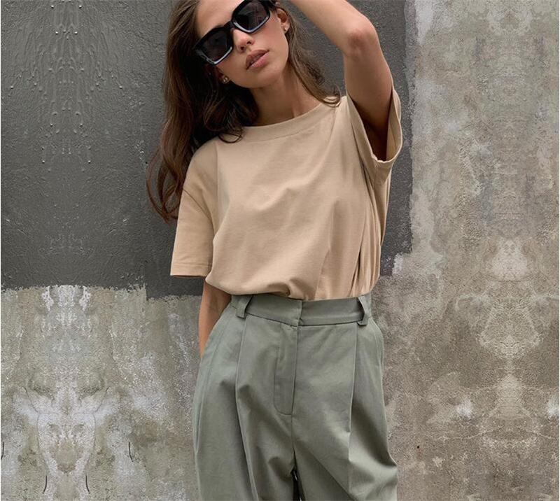 Liva Girl 100% Cotton Basic T Shirt Women New Fashion Oversized Solid Tees Casual Loose Tshirt Korean O Neck Female Tops 9 Color, Red
Liva Girl 100% Cotton Basic T Shirt Women New Fashion Oversized Solid Tees Casual Loose Tshirt Korean O Neck Female Tops 9 Color, Red
