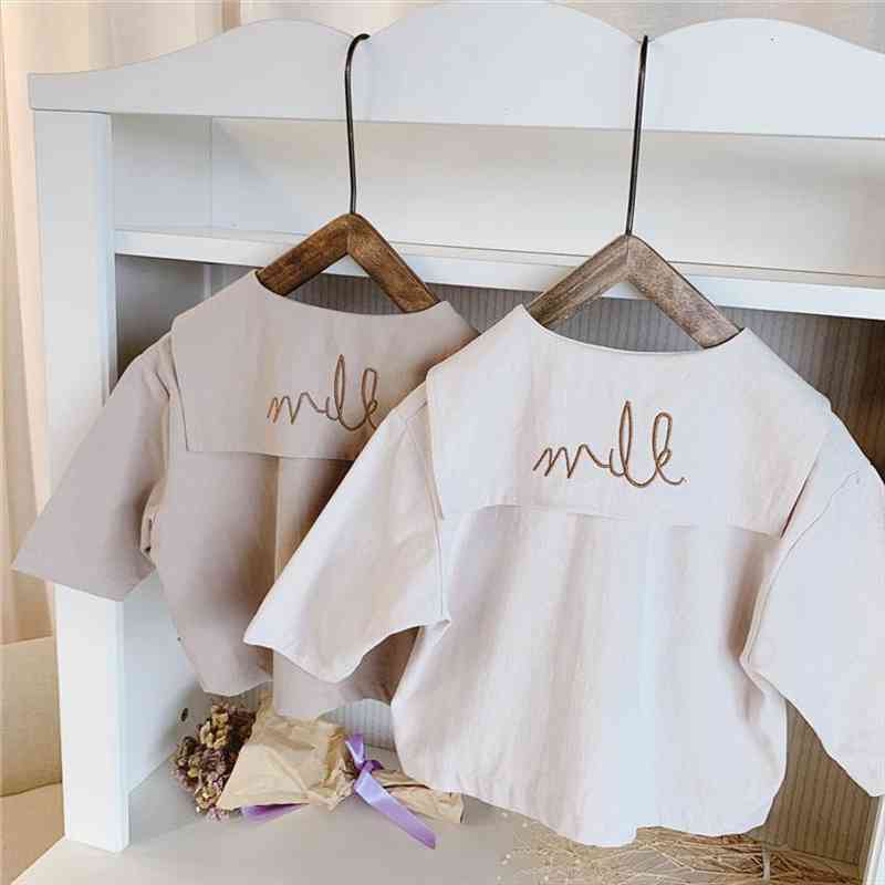Baby Girl Shirt Spring Autumn Top Clothes 1-5 Year Old Children Girl Blouse Girls Korean Cotton Embroidered Turn-collar Shirt, White;black
Baby Girl Shirt Spring Autumn Top Clothes 1-5 Year Old Children Girl Blouse Girls Korean Cotton Embroidered Turn-collar Shirt, White;black