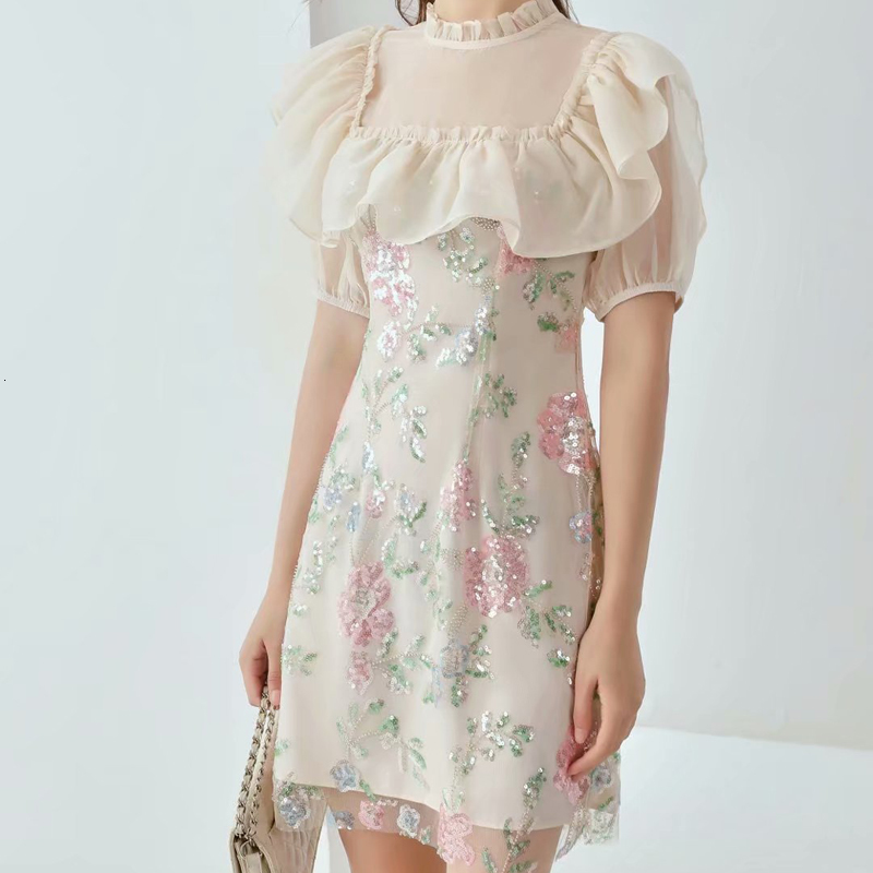 2021 Summer New Style Frizzy Frilly Sequins Short Sleeve Sexy Flowers Tulle Mini Party Thin Dress of High Quality Women Jav7, Haji
2021 Summer New Style Frizzy Frilly Sequins Short Sleeve Sexy Flowers Tulle Mini Party Thin Dress of High Quality Women Jav7, Haji