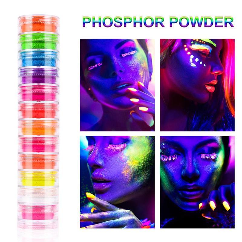 12Pcs/Set Neon Phosphor Painted Powder Nail Glitter 12 Colors Dust Luminous Pigment Fluorescent Nail Glitters Ultrafine Pigment
12Pcs/Set Neon Phosphor Painted Powder Nail Glitter 12 Colors Dust Luminous Pigment Fluorescent Nail Glitters Ultrafine Pigment