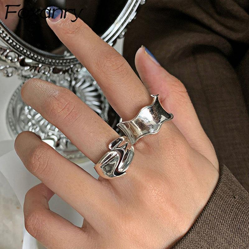 Foxanry Minimalist 925 Sterling Silver Rings for Women New Fashion Creative Wave Geometric Elegant Wedding Party Jewelry Gifts
Foxanry Minimalist 925 Sterling Silver Rings for Women New Fashion Creative Wave Geometric Elegant Wedding Party Jewelry Gifts