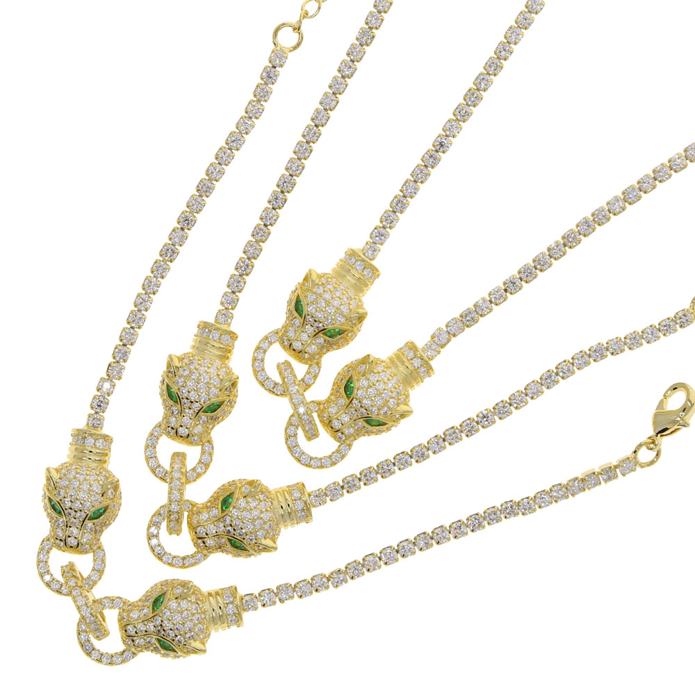 Iced out Hip hop bling micro pave cz women jewelry Fox Animal Bracelet Zirconia Jewelry Gold Color Tennis Bracelets Drop Shipping 15+4cm