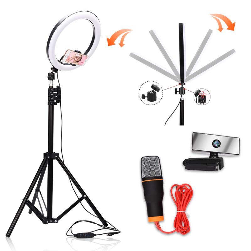 26cm LED Ring Light Photography Selfie Ring Light 2m Stand 1080P HD Webcam Video WebCam 3.5mm Jack Wired Sound Stereo Mic
26cm LED Ring Light Photography Selfie Ring Light 2m Stand 1080P HD Webcam Video WebCam 3.5mm Jack Wired Sound Stereo Mic