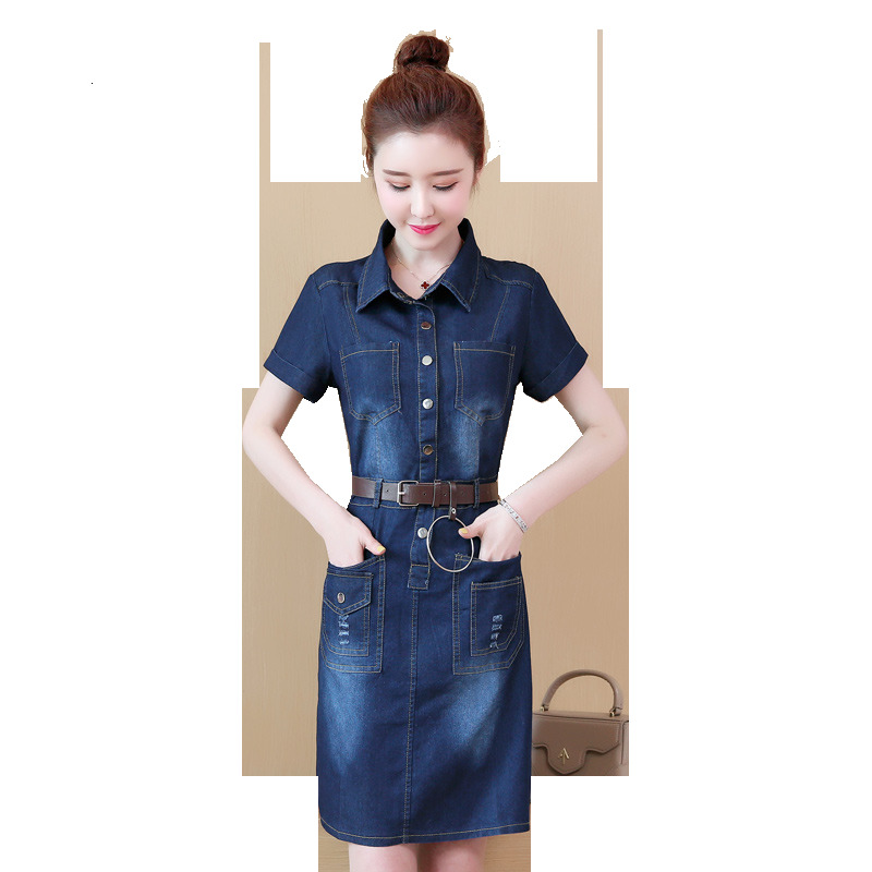 2021 New Fashion Trend Women Casual Denim Vintage Jeans Es with Belt Summer Short Sleeve Ol Ladies Mini Vestidos 258 Uckn, Blue
2021 New Fashion Trend Women Casual Denim Vintage Jeans Es with Belt Summer Short Sleeve Ol Ladies Mini Vestidos 258 Uckn, Blue